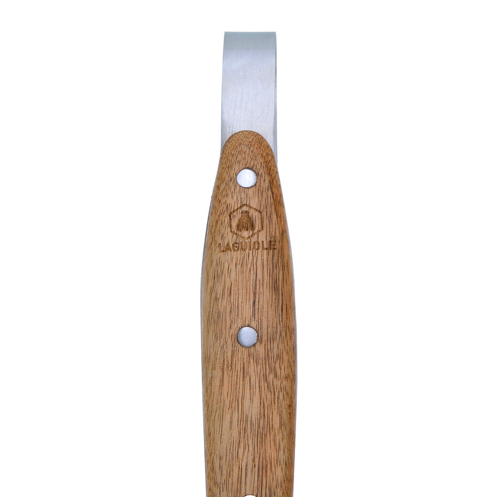 Sève - Set of 2 Barbecue Utensils Spatula + Tongs - Steel and Acacia Wood - Silver / Wood