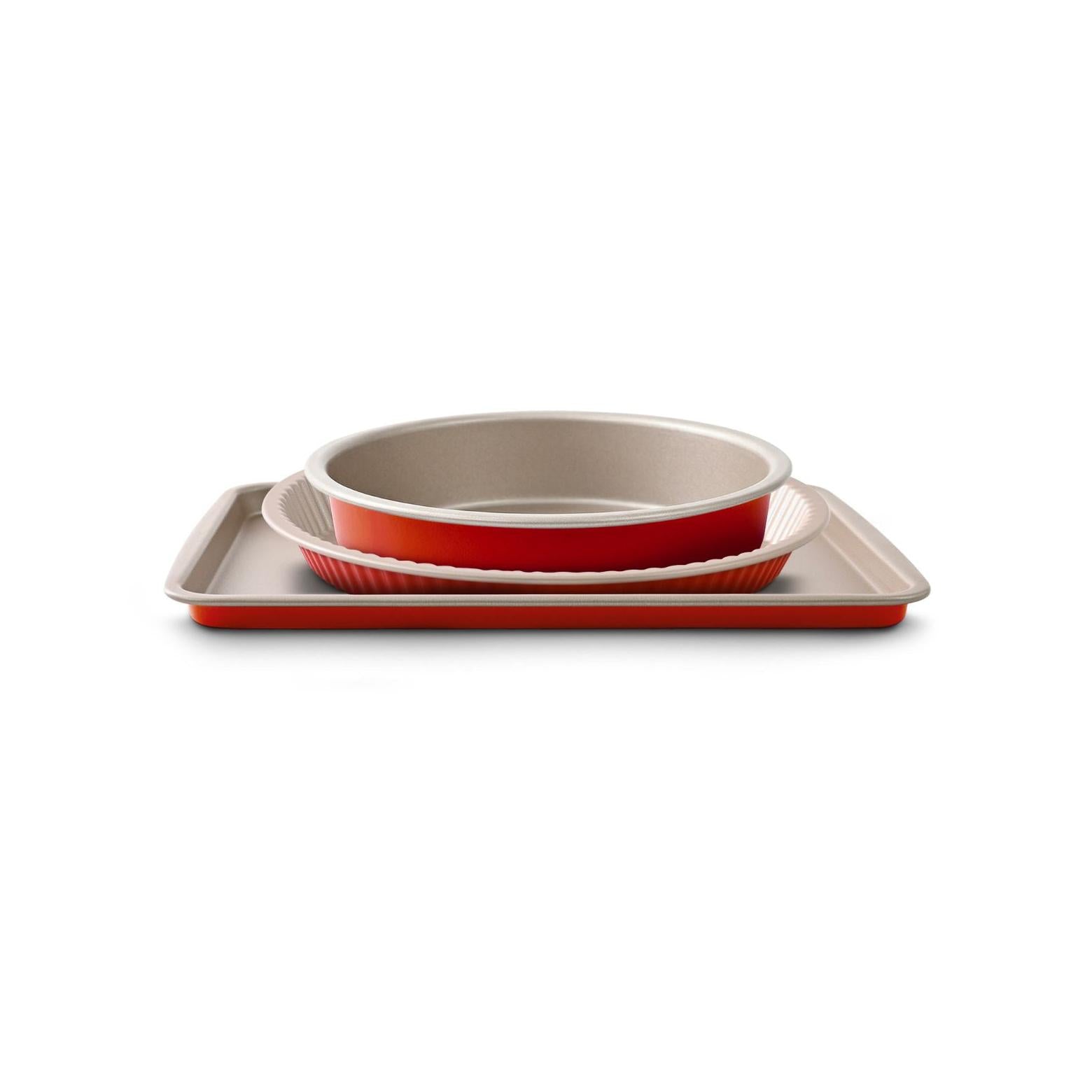 Set Pâtisserie 3 Pièces - Aluminium - Champagne / Terracotta