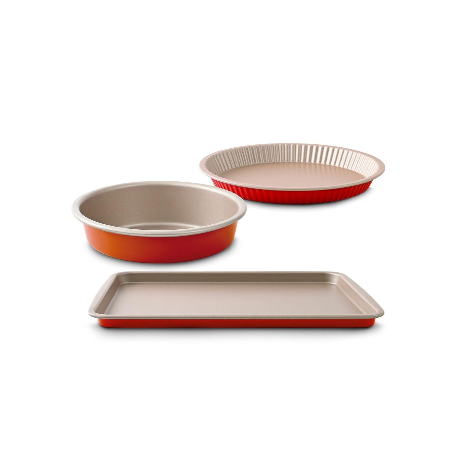 Set Pâtisserie 3 Pièces - Aluminium - Champagne / Terracotta