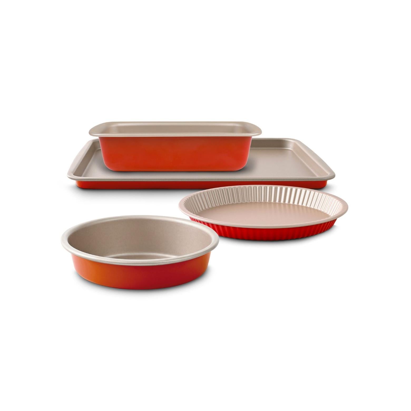 Set Pâtisserie 4 Pièces - Aluminium - Champagne / Terracotta