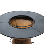 Brazier With Accessories And Protective Cover - Metal - Bronze