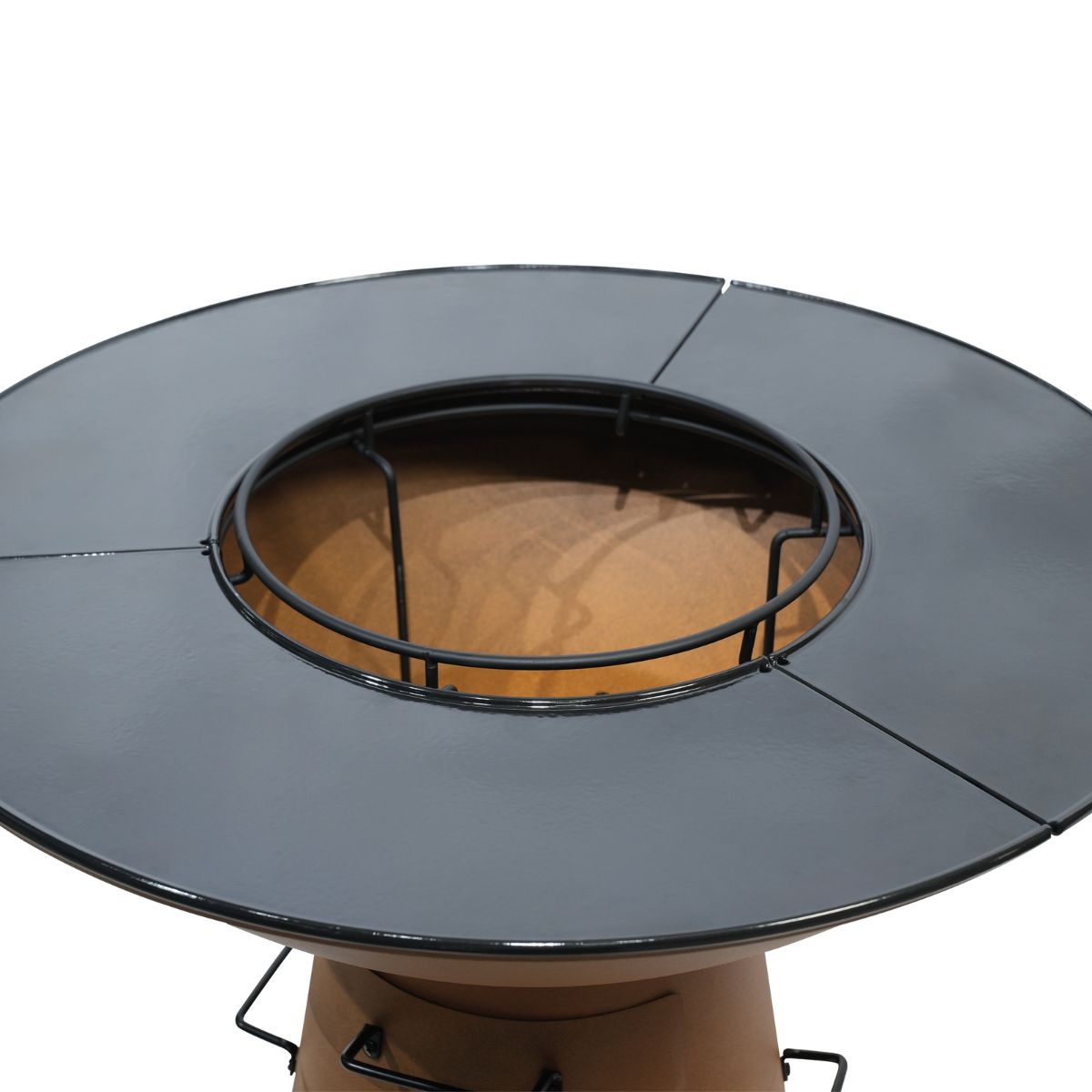 Brazier With Accessories And Protective Cover - Metal - Bronze