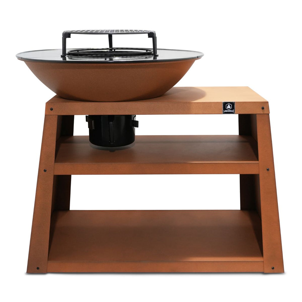 Brazier With Integrated Furniture, Accessories And Protective Cover - Metal - Gray