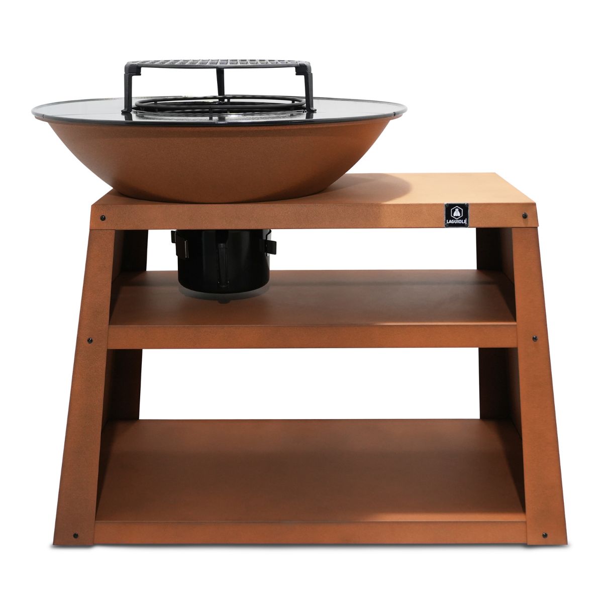 Brazier With Integrated Furniture, Accessories And Protective Cover - Metal - Gray