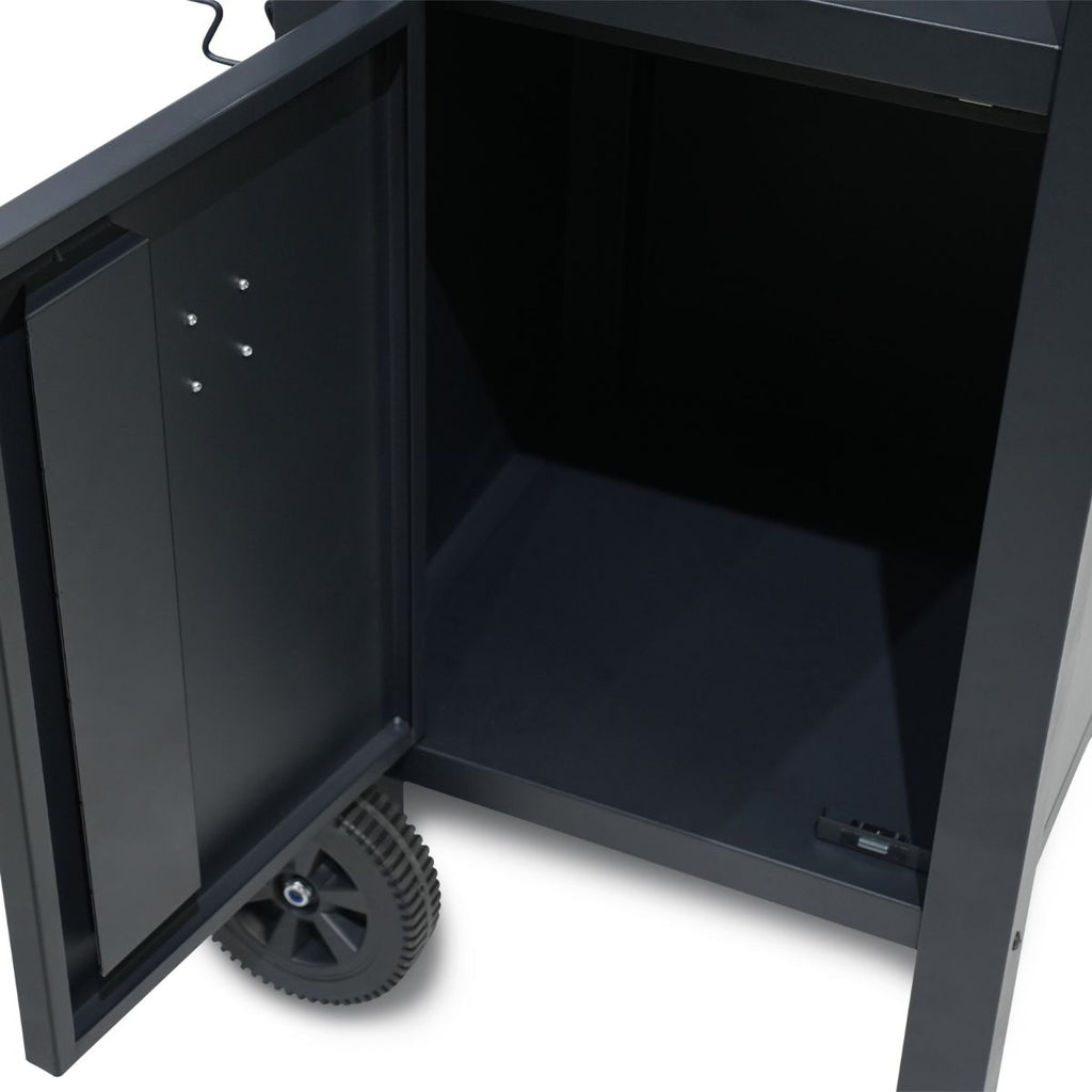 Carro para Barbacoa con Almacenamiento y Funda Protectora - Acero Inoxidable y Plástico - Negro