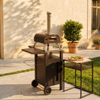 Carro para Barbacoa con Almacenamiento y Funda Protectora - Acero Inoxidable y Plástico - Negro