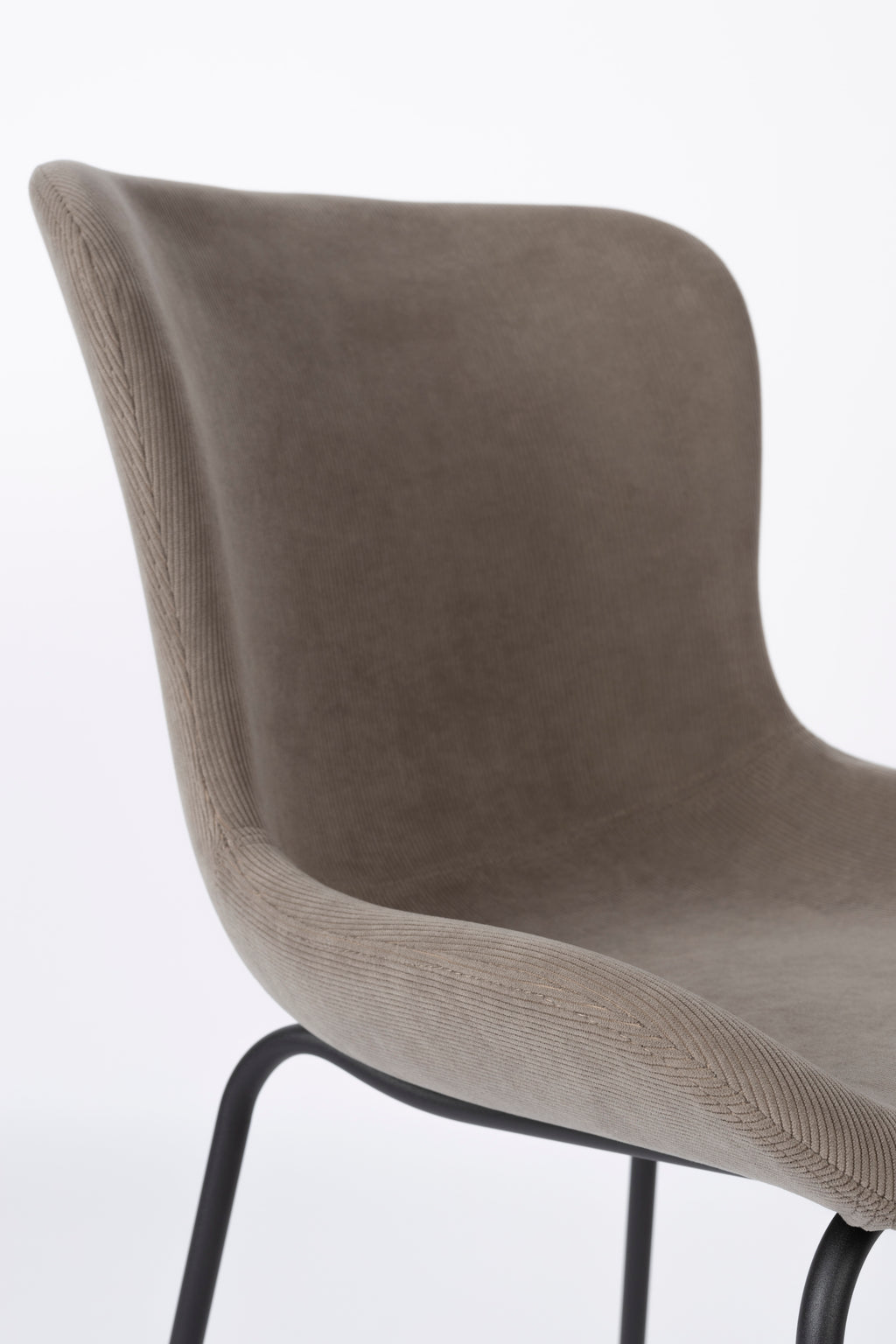 Junzo Rib - Set of 2 Dining Room Chairs - Fabric - Gray