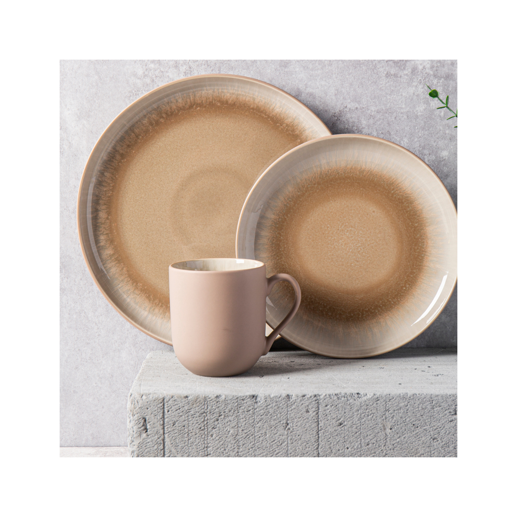 Iris Taupe - Set of 2 Mugs - Reactive Stoneware - Taupe