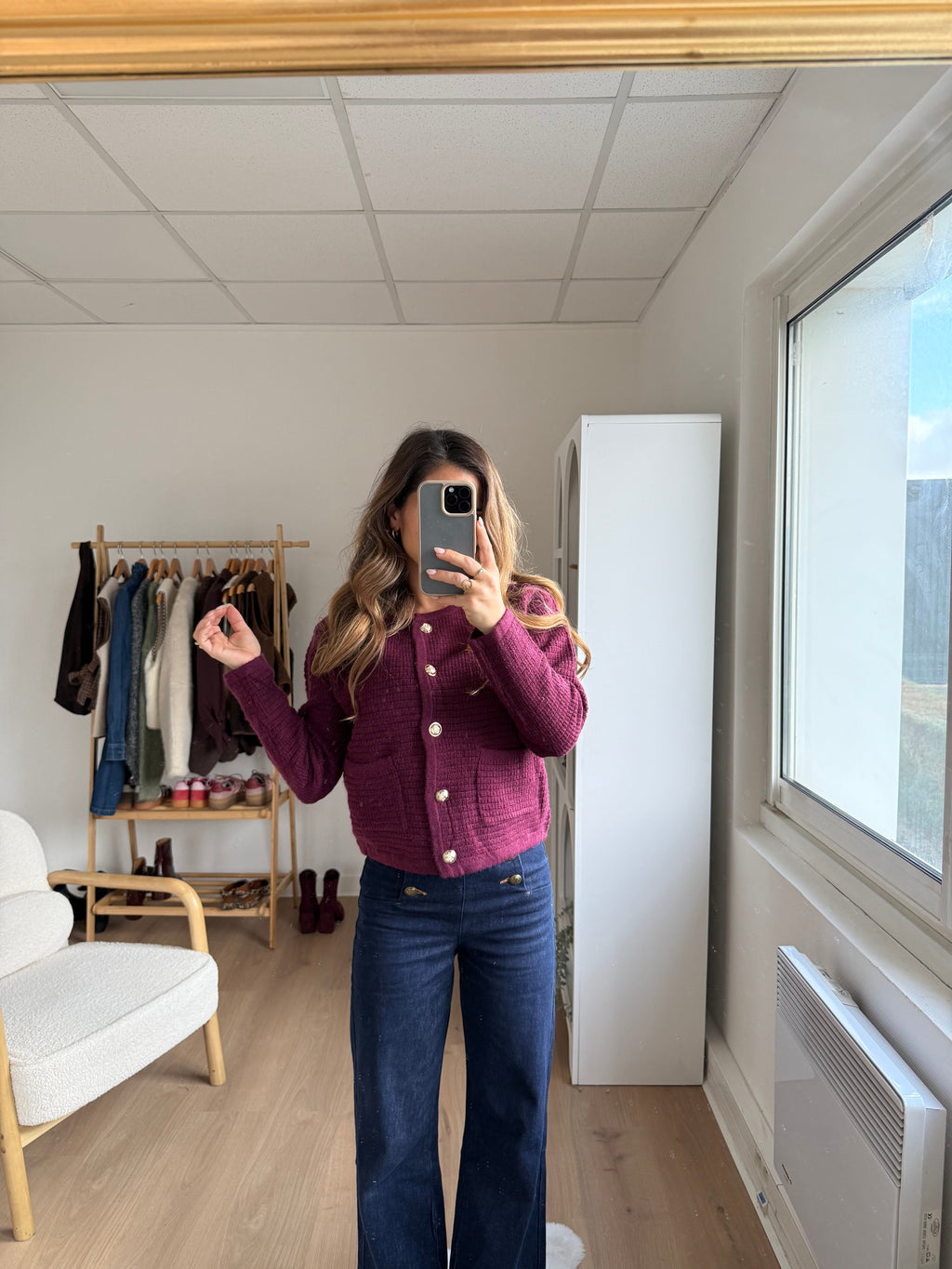 Cardigan À Grosses Mailles Giulia Bordeaux