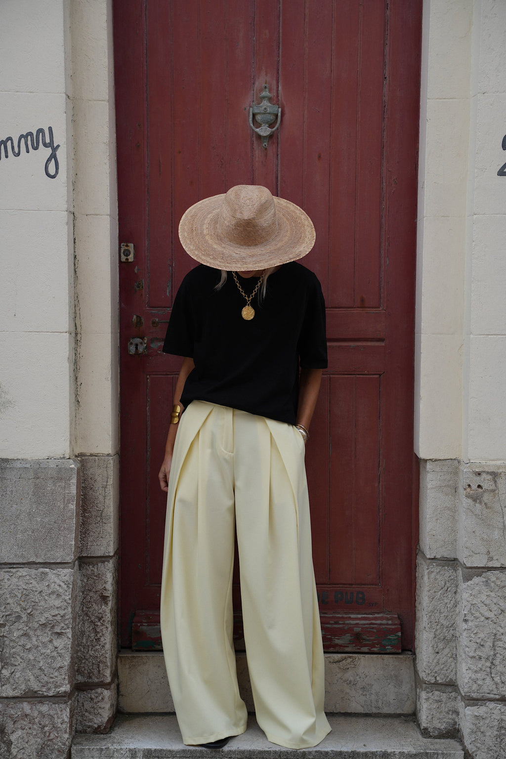 Chelsea Wide Leg Pants - Yellow