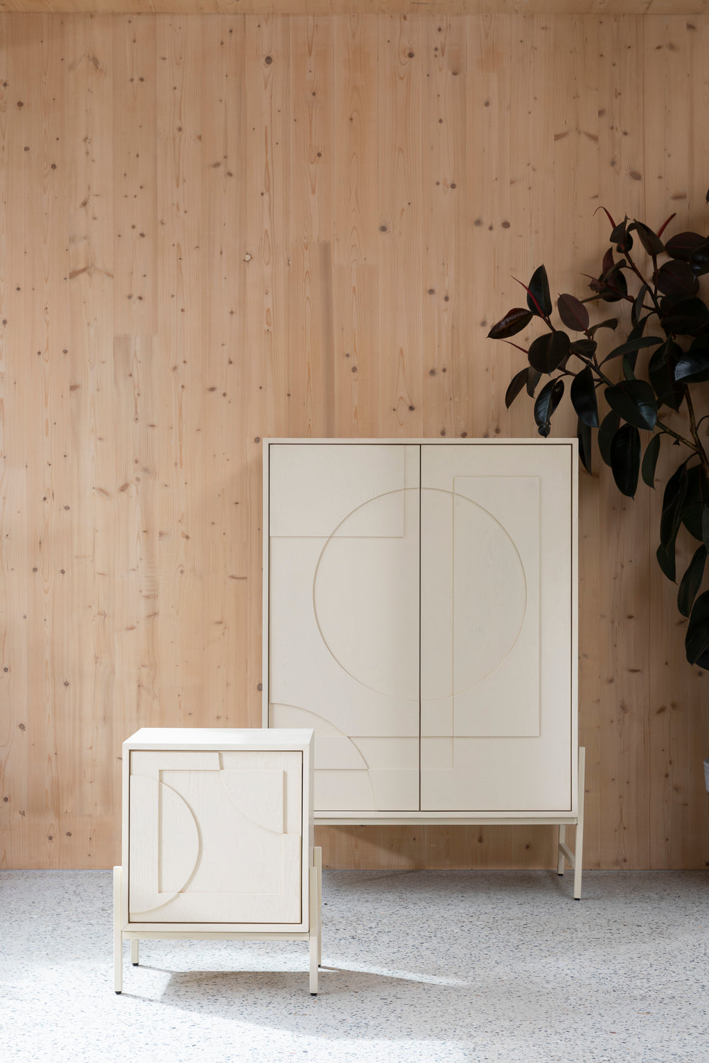 Faces - Table D'Appoint - Chêne massif - Beige