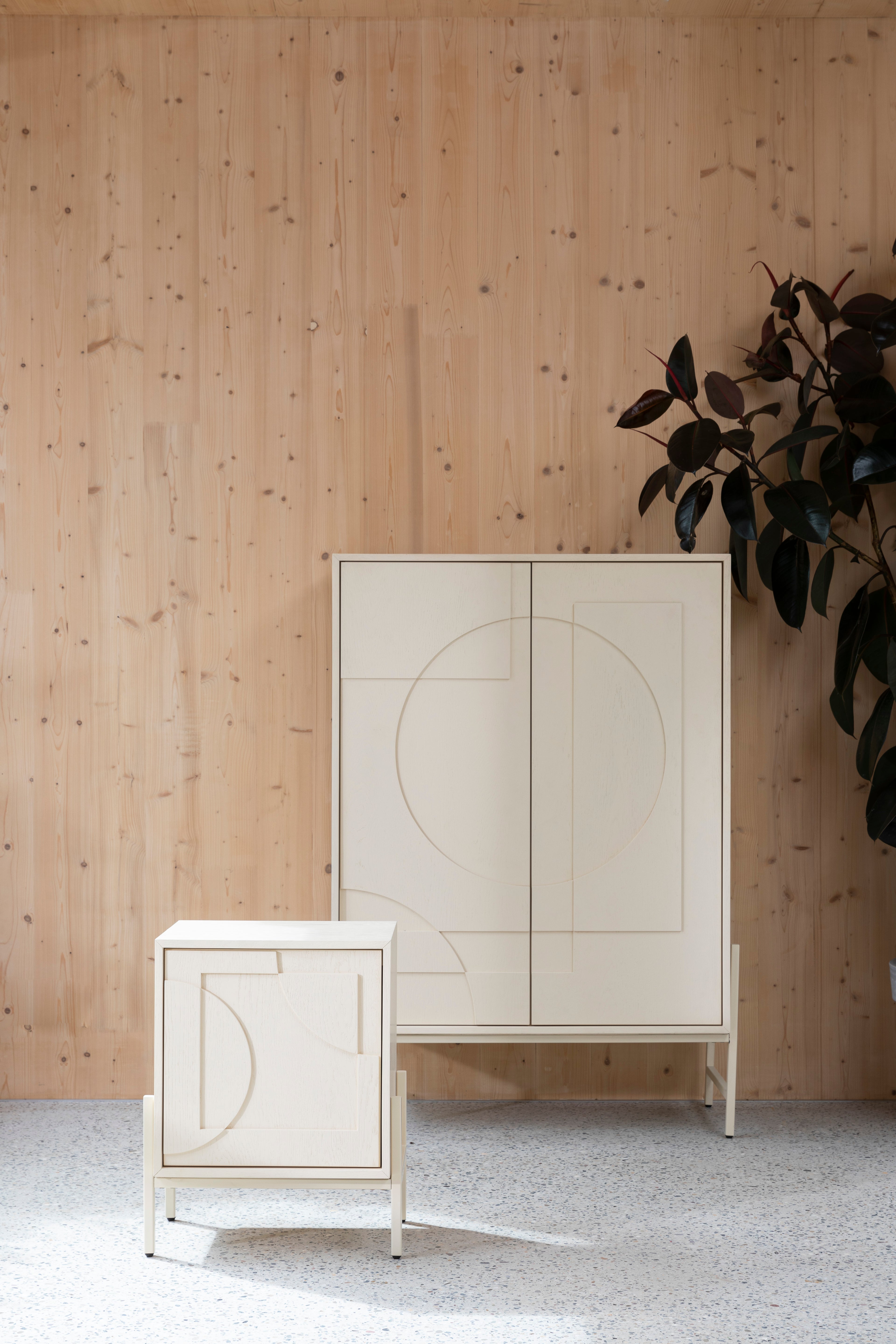 Faces - Table D'Appoint - Chêne massif - Beige
