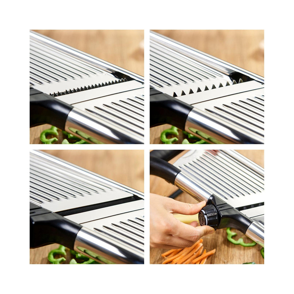 Gam'Hotel - Stainless Steel Mandoline with Protective Gloves - Black / Silver