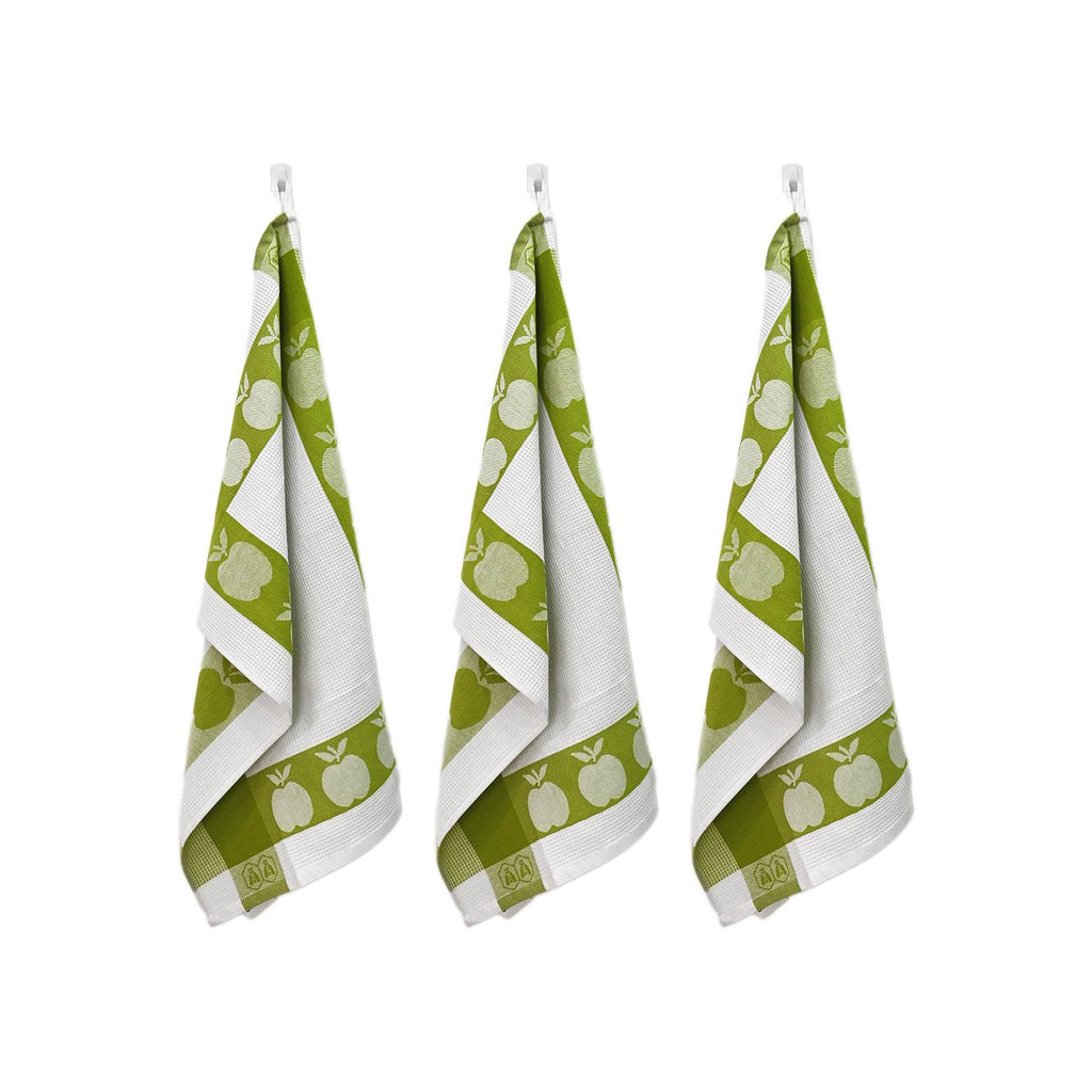Carré - Set of 3 Honeycomb Tea Towels - Cotton - Green