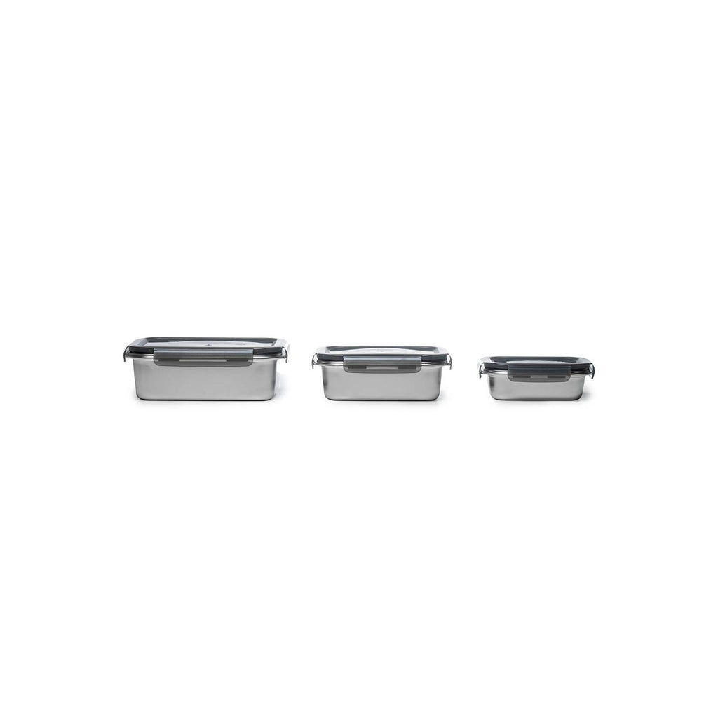 Juego de 3 Cajas Rectangulares - Acero Inoxidable - Plata
