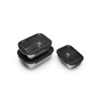 Juego de 3 Cajas Rectangulares - Acero Inoxidable - Plata
