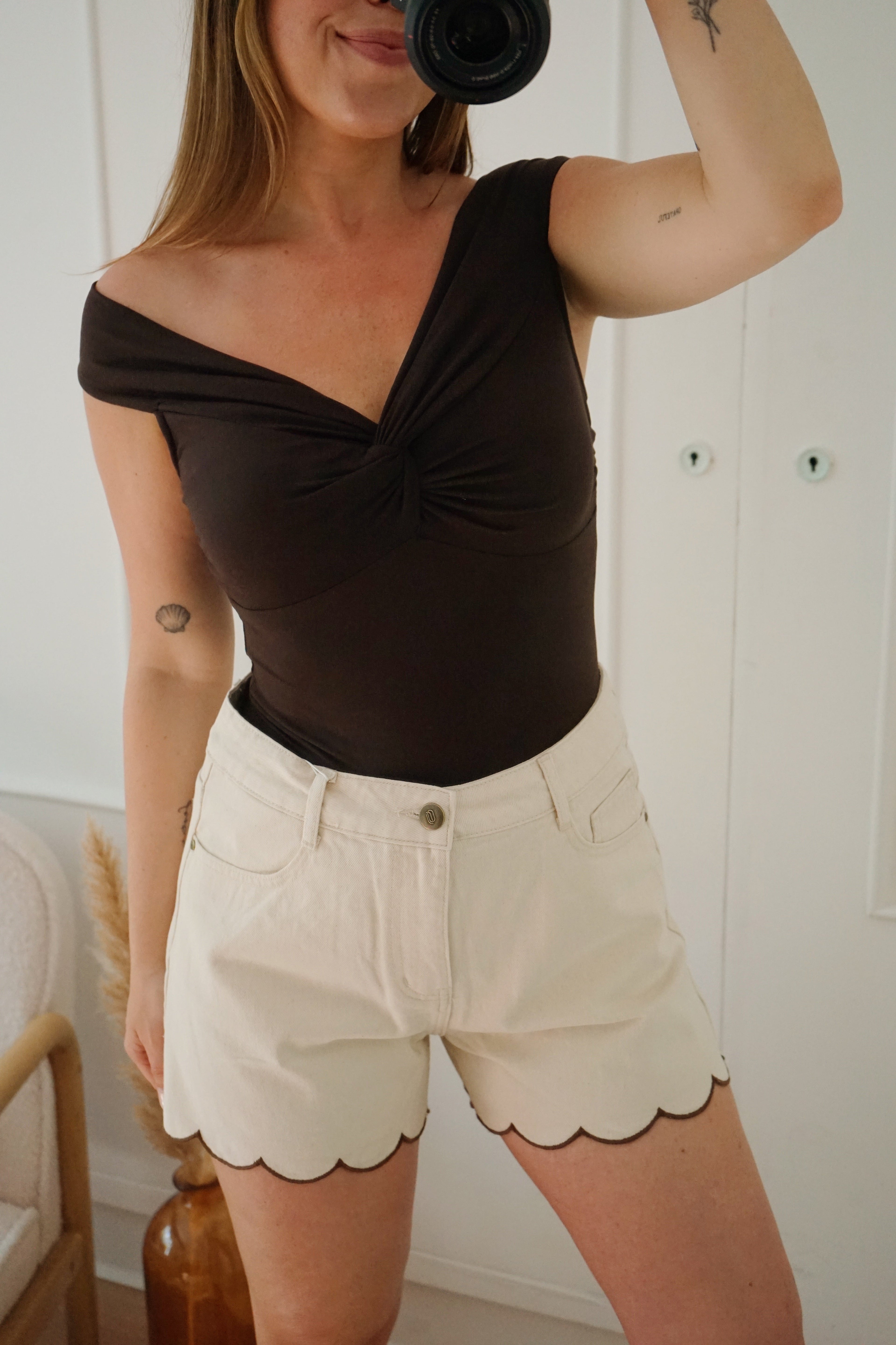 Fleur denim shorts