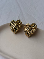 Vintage Earrings - XXL Resin Hearts