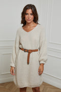 Vestido tipo jersey - Beige