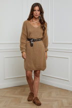 Vestido suéter - Camel