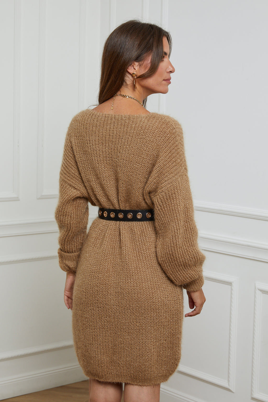 Vestido suéter - Camel