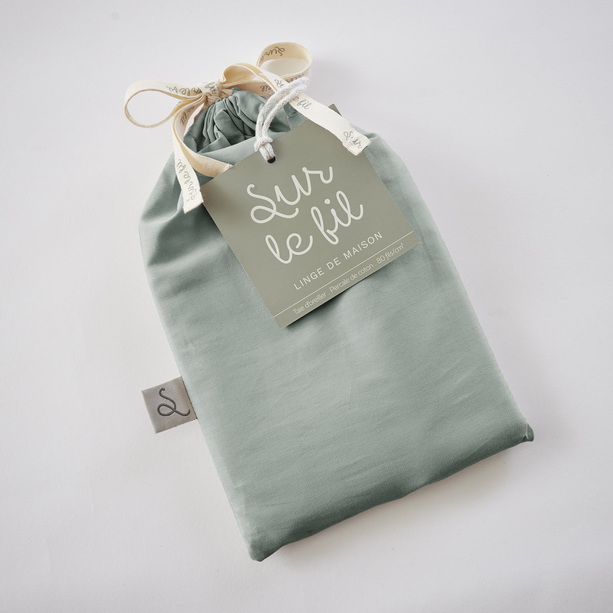 Bally - Kussensloop effen percale - 100% katoen - Celadon