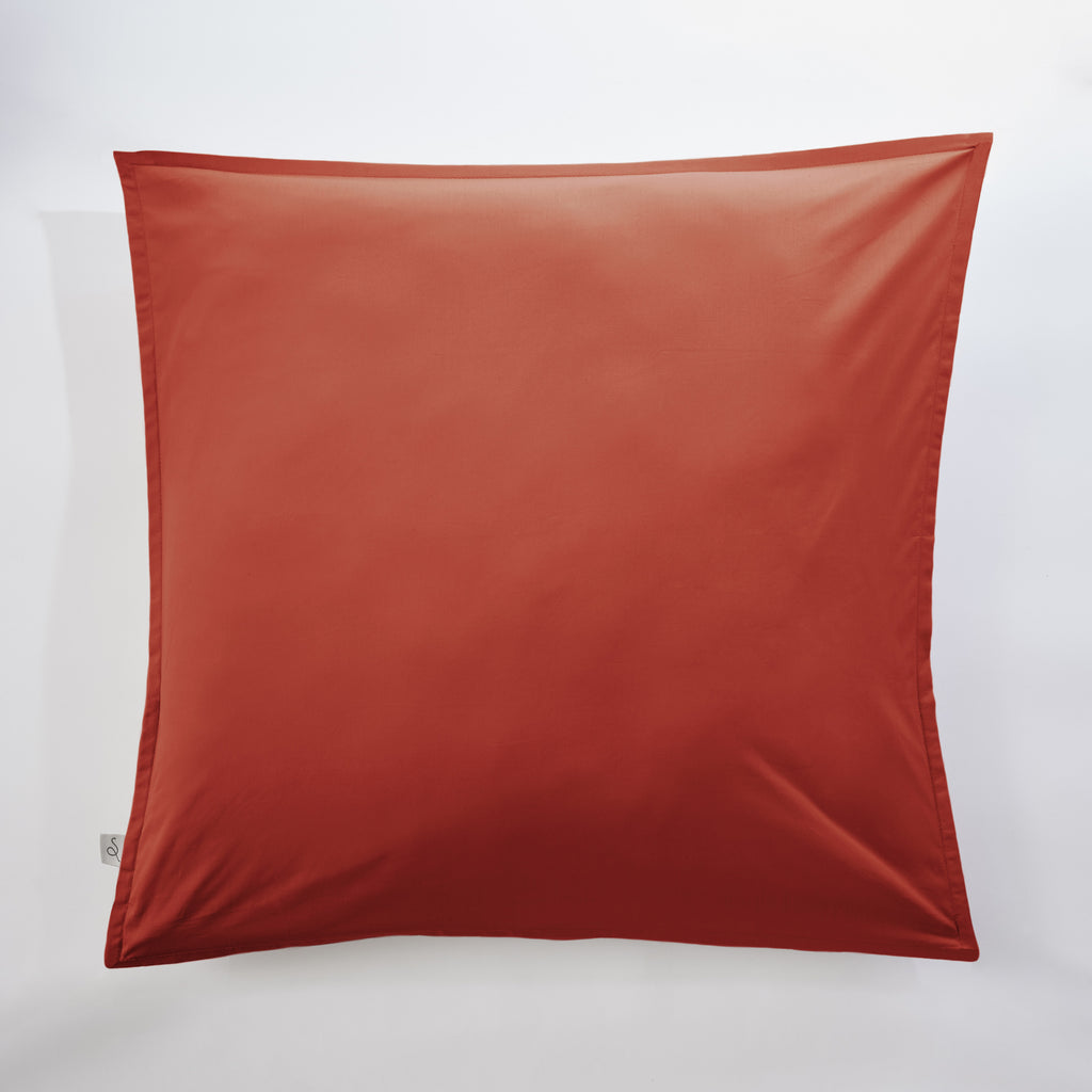 Bally - Kussensloop effen percale - 100% katoen - Terra cotta