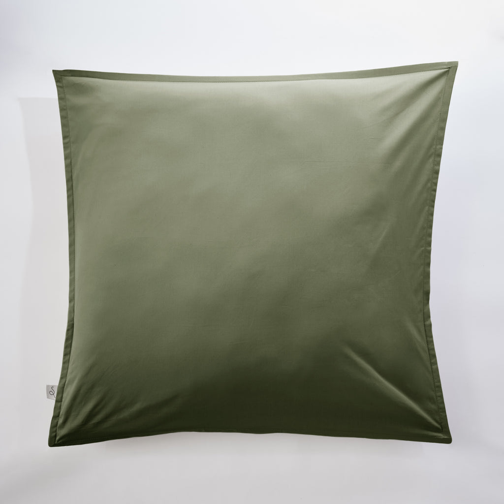 Bally - Kussensloop effen percale - 100% katoen - Tijmgroen