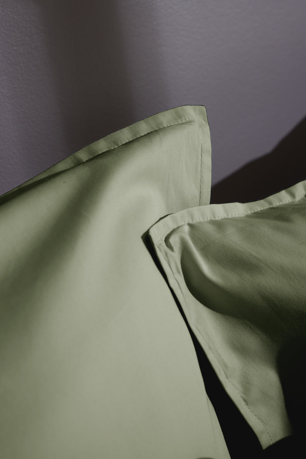 Bally - Kussensloop effen percale - 100% katoen - Tijmgroen