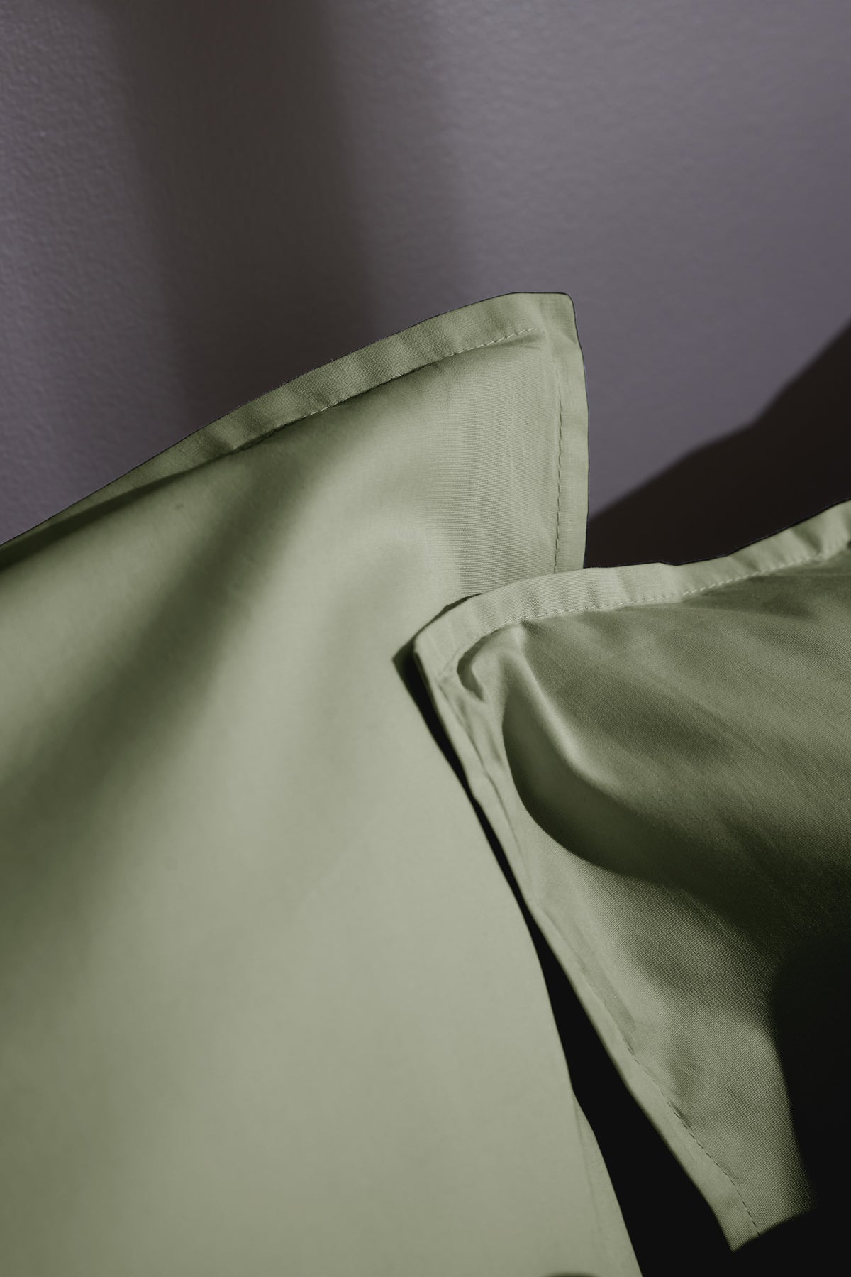 Bally - Kussensloop effen percale - 100% katoen - Tijmgroen