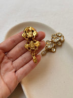 Entre Guillemets Vintage Earrings - Drop Earrings Adorned with Rhinestones