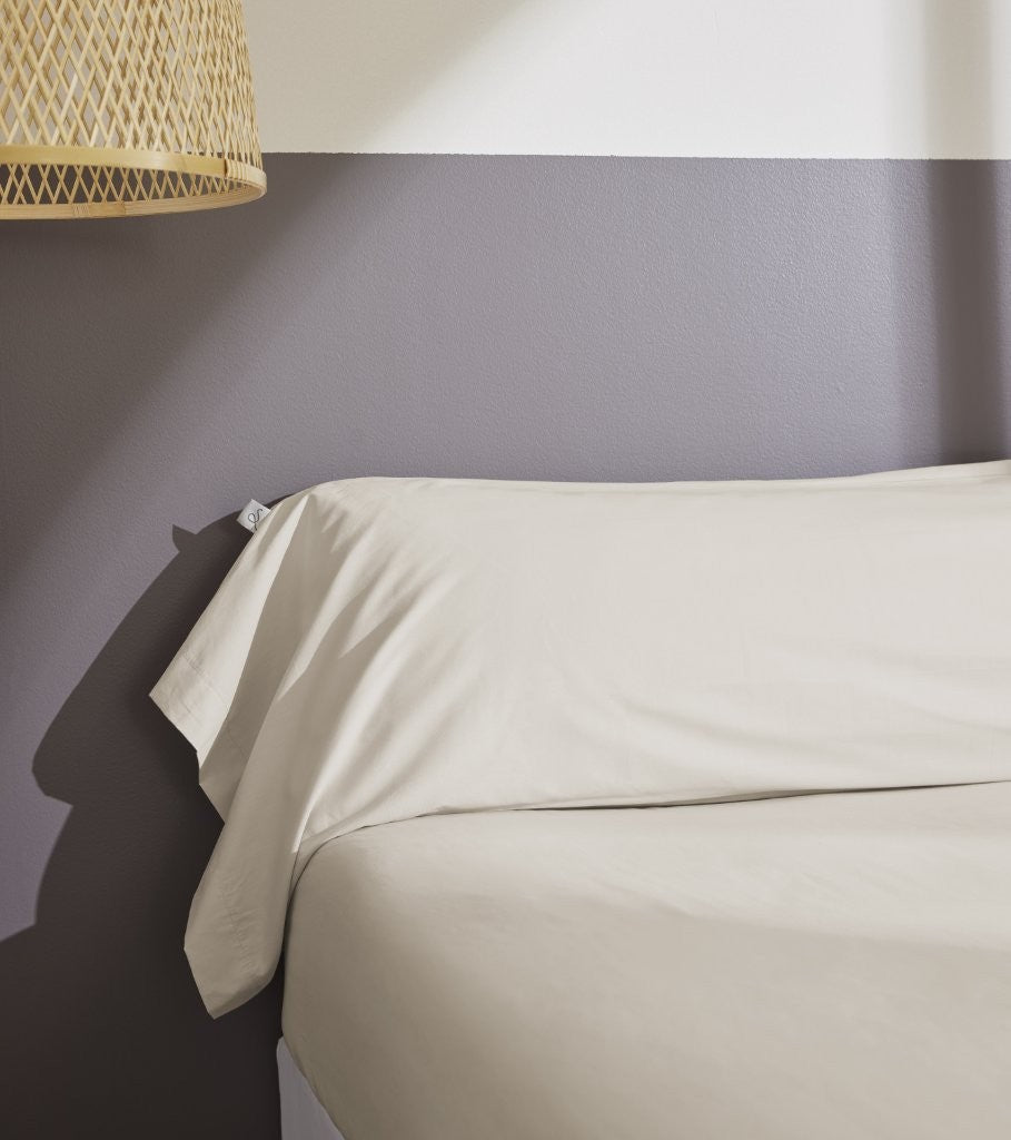 Bally - Plain Percale Bolster Pillowcase - 100% Cotton - Sand