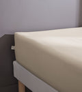 Bally - Plain Percale Fitted Sheet - 100% Cotton - Sand