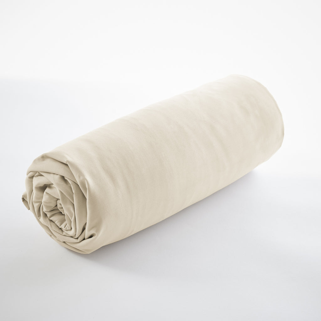 Bally - Plain Percale Fitted Sheet - 100% Cotton - Sand