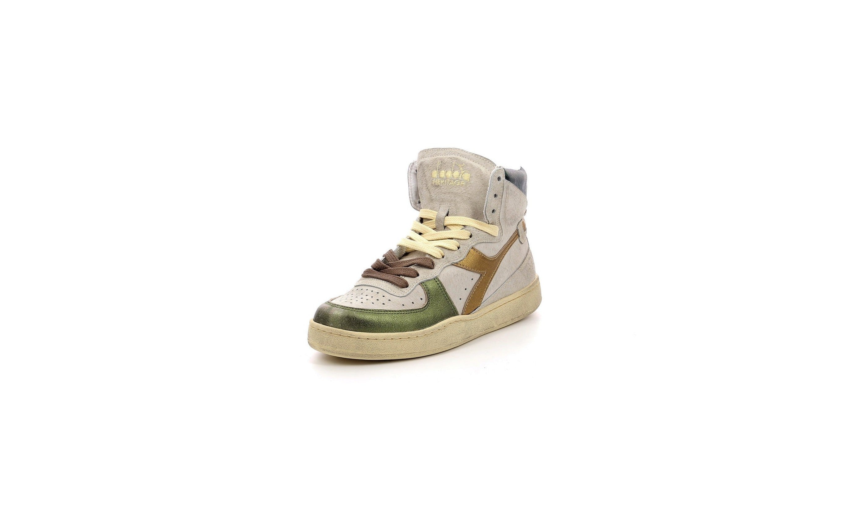 High-Top Metallic Basketball Sneakers - Oyster White / D Oe - Women