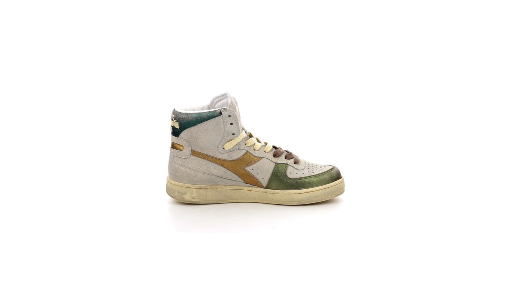 High-Top Metallic Basketball Sneakers - Oyster White / D Oe - Women