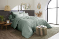 Bally - Dekbedovertrek effen percale - 100% katoen - Celadon
