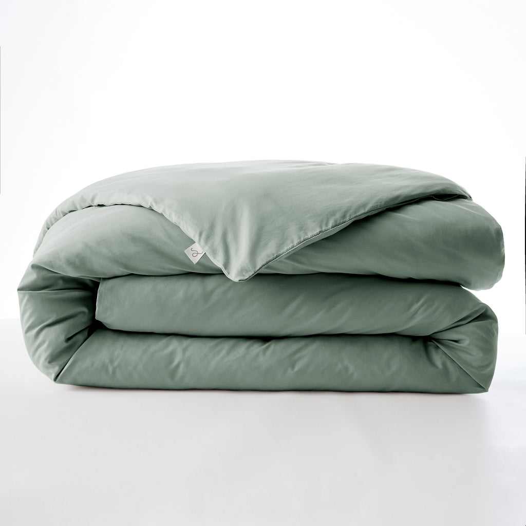 Bally - Dekbedovertrek effen percale - 100% katoen - Celadon