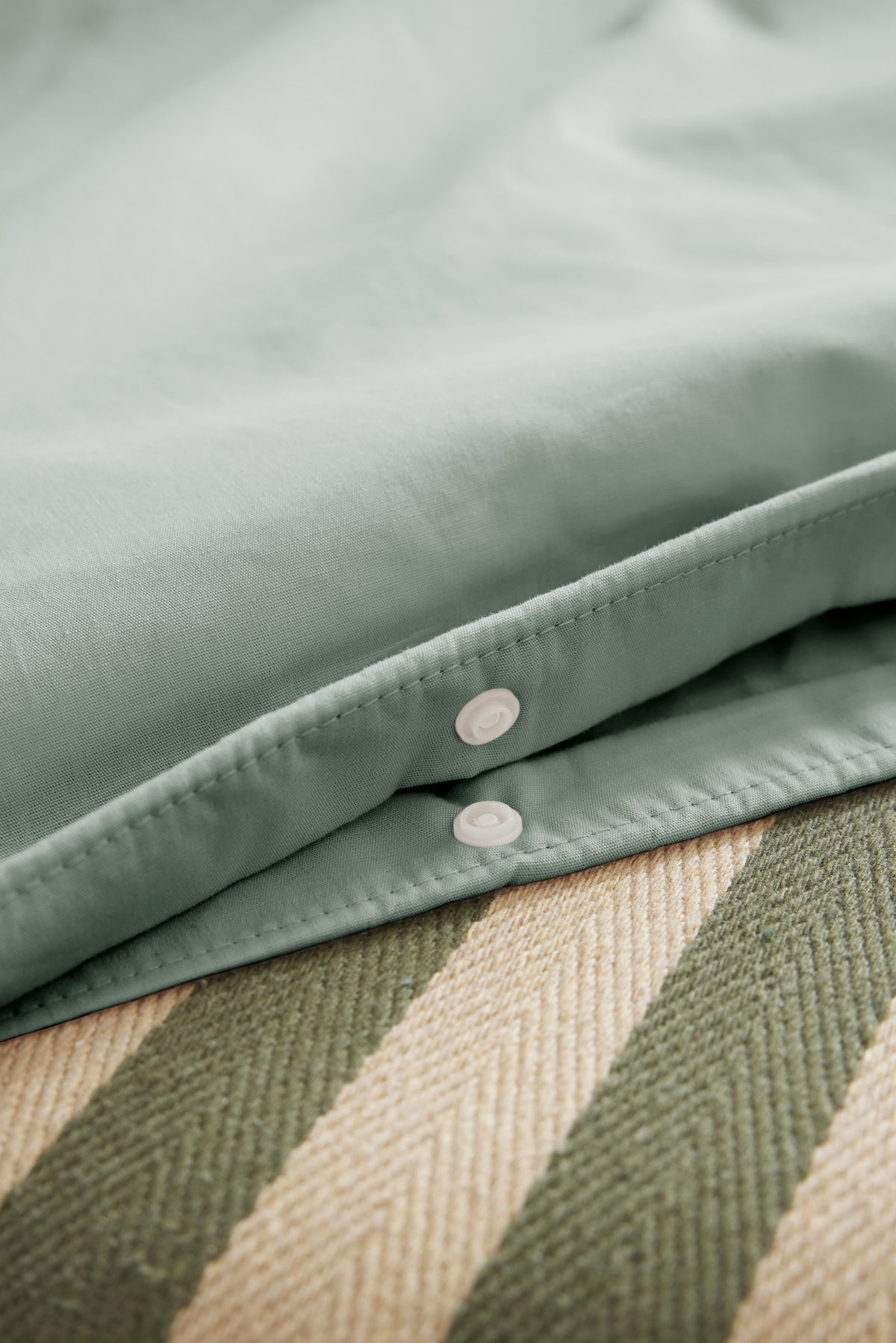 Bally - Dekbedovertrek effen percale - 100% katoen - Celadon