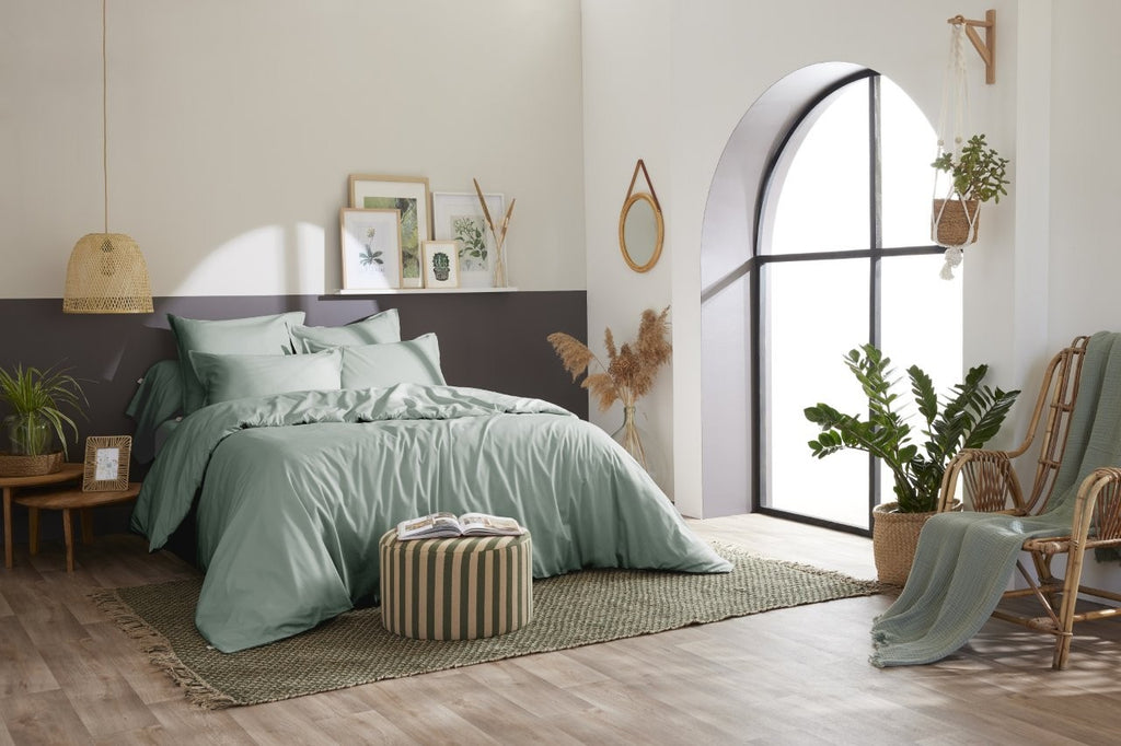 Bally - Dekbedovertrek effen percale - 100% katoen - Celadon