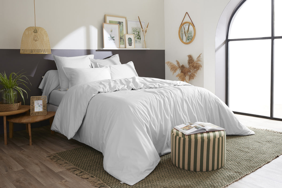 Bally - Plain Percale Duvet Cover - 100% Cotton - Snow