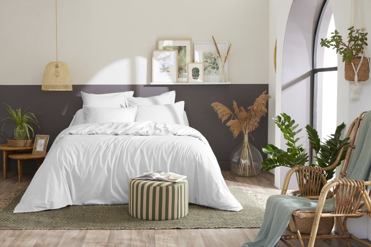 Bally - Plain Percale Duvet Cover - 100% Cotton - Snow