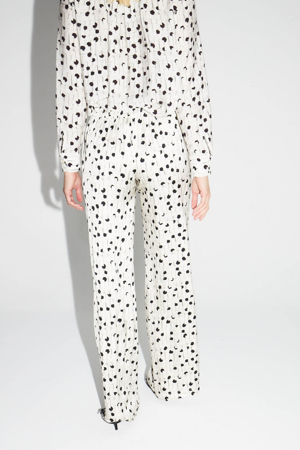 Charlie Print Polka Dot Graphic Trousers Made In Italy