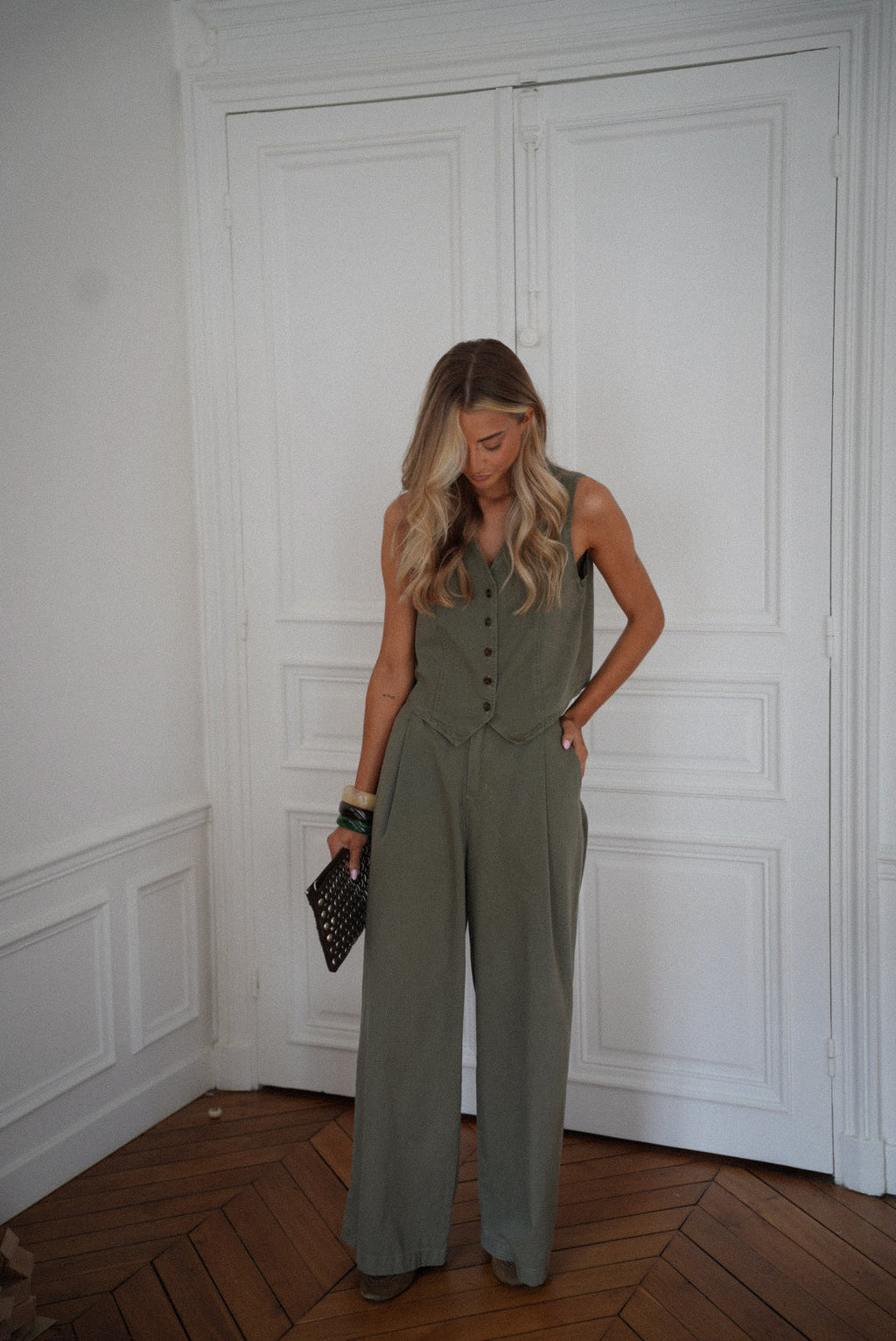 Top Boutonné Shelby - Kaki
