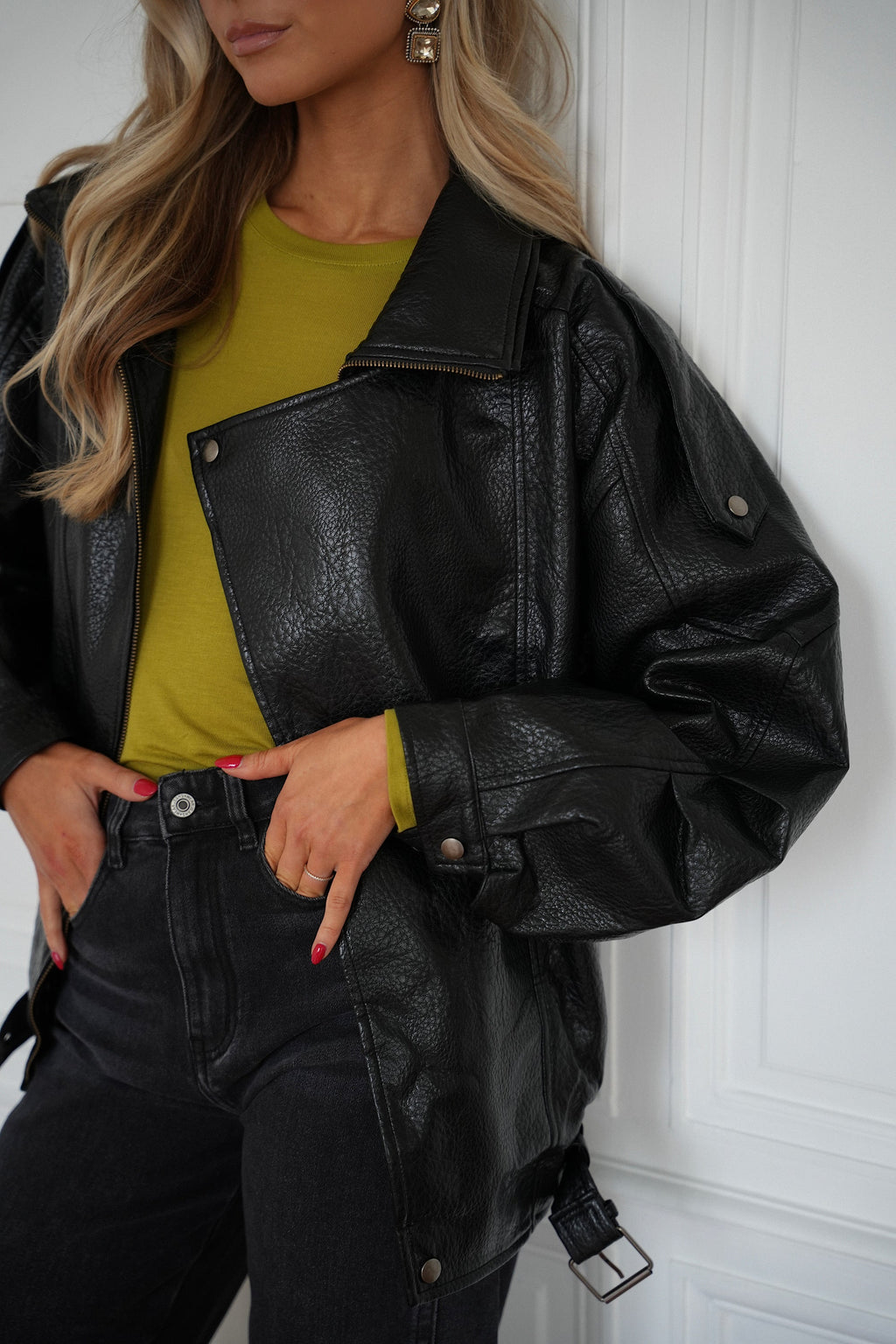 Veste En Similicuir Ivy - Noire
