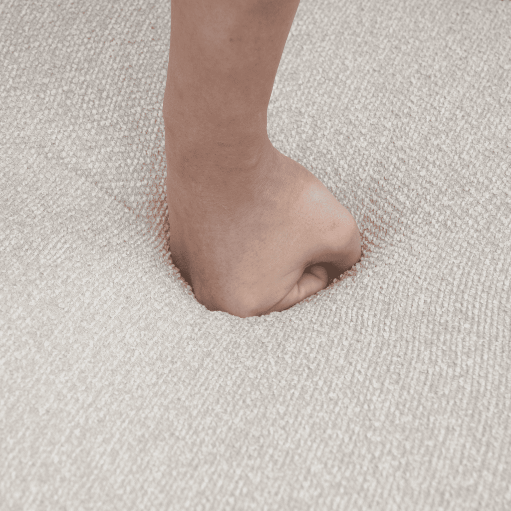 Louison - Sofá cama de 3 plazas con chaise longue - Tela beige