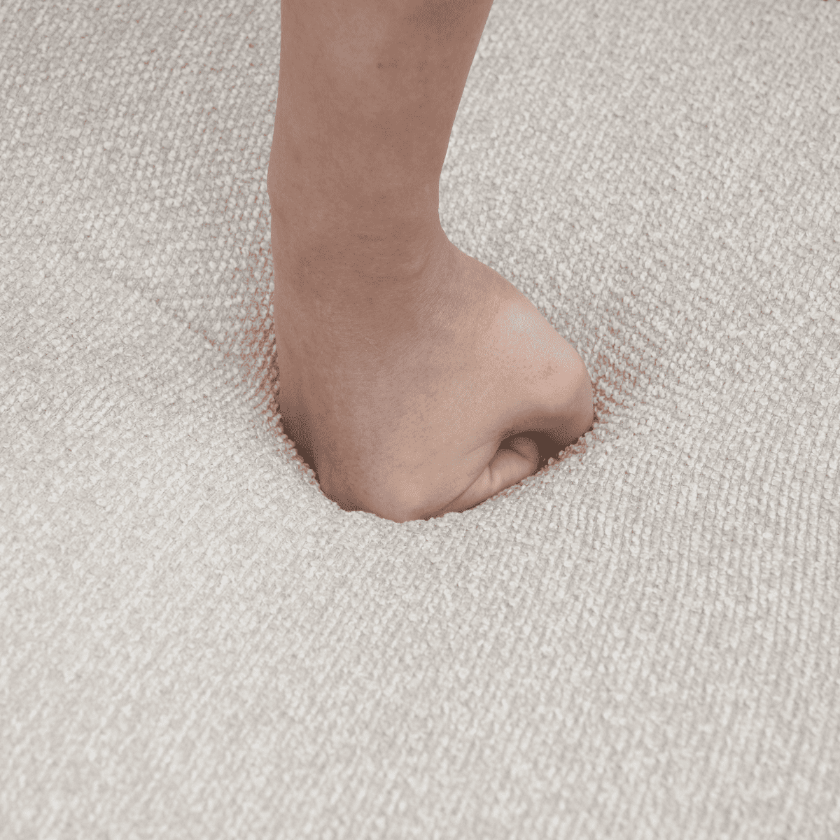 Louison - Sofá cama de 3 plazas con chaise longue - Tela beige