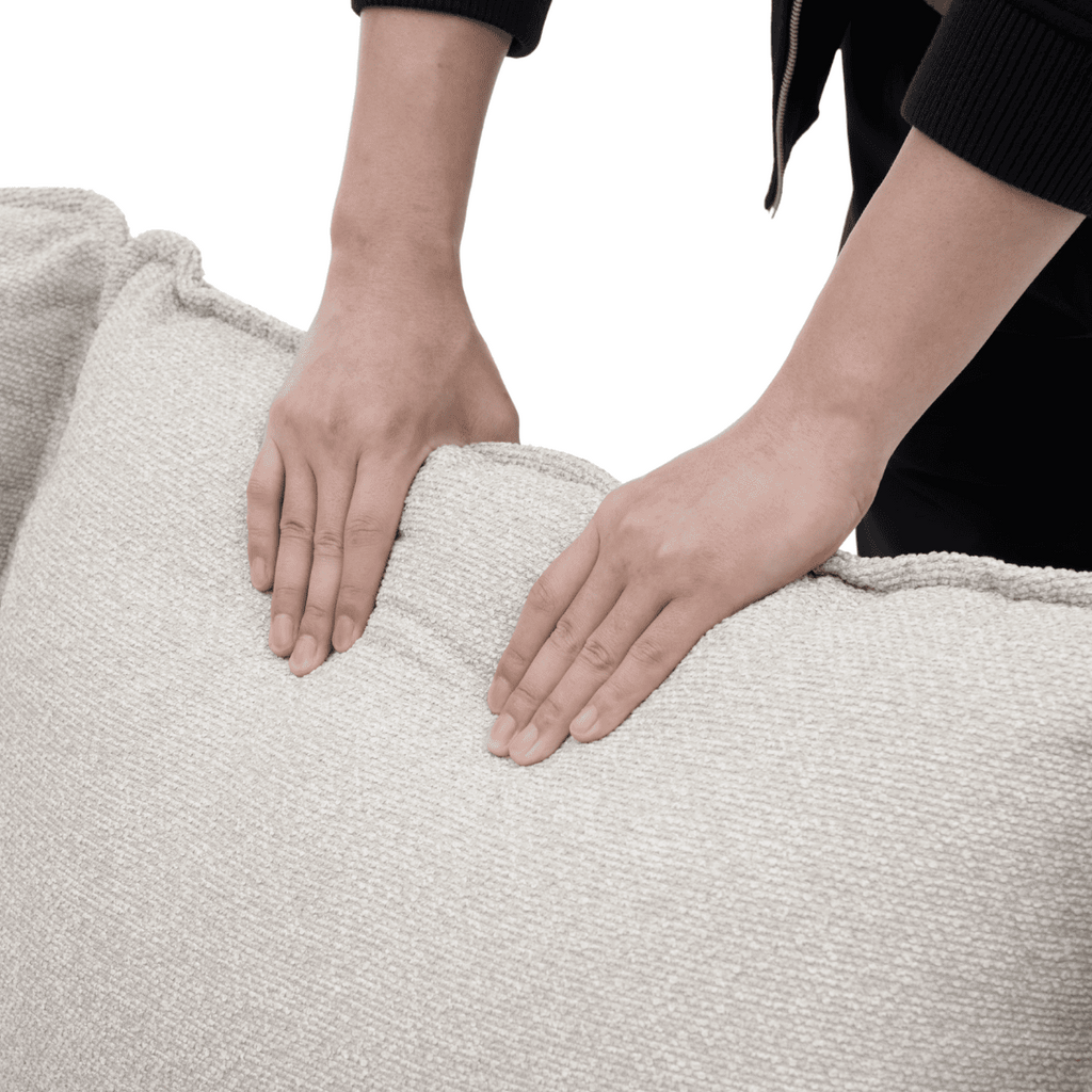 Louison - Sofá cama de 3 plazas con chaise longue - Tela beige
