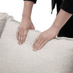 Louison - Sofá cama de 3 plazas con chaise longue - Tela beige