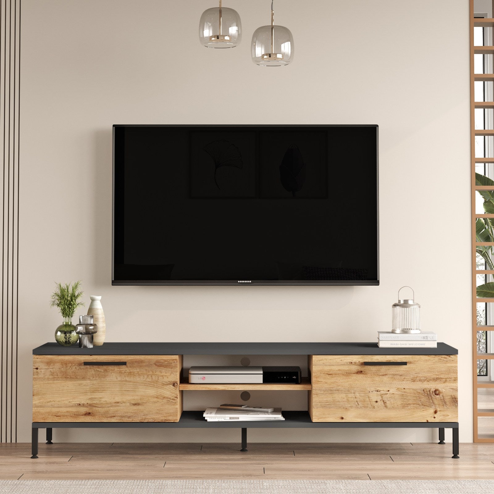 Ensembles De Meubles De Salon Rl5-Aa - Pin Atlantique / Anthracite